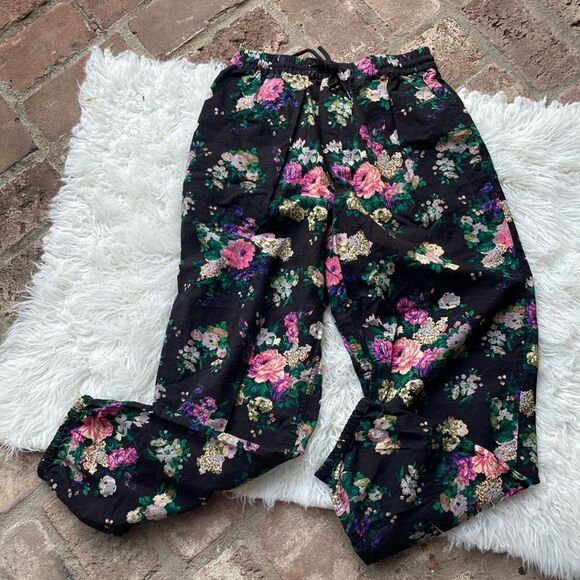 Urban Outfitters Floral Print 100% Cotton PullOn Joggers Size Small - Picture 1 of 12